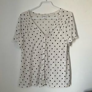 Button up polkadot tee shirt